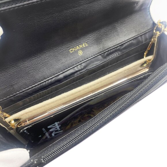 Authentic CHANEL CC Classic Timeless Caviar Leather Flap Wallet Chain Purse - Picture 8 of 13